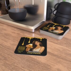 Pour-Your-Design-Into-Your-Brand-Bad-Decisions-Great-Photos-Cheers-Bar-Coaster-Set – Get your brand online | ThePour.Shop