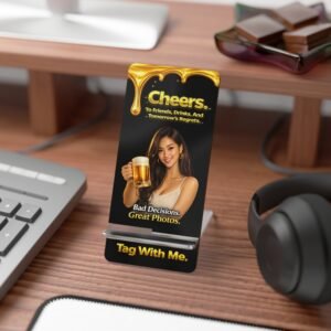 Pour-Your-Design-Into-Your-Brand-Cheers-Tomorrows-Regrets-Beer-Phone-Stand – Get your brand online | ThePour.Shop