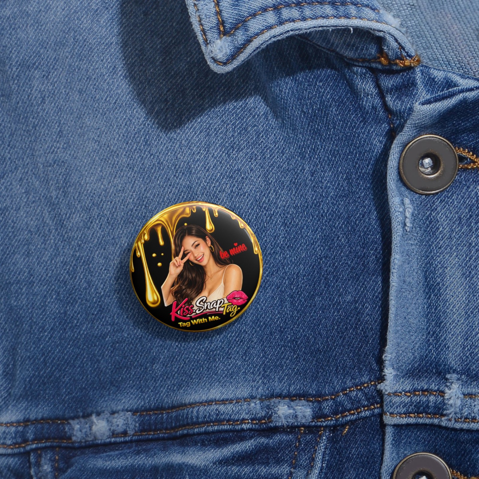 Pour-Your-Design-Into-Your-Brand-Peace-Sign-Girl-Pin-Button – Get your brand online | ThePour.Shop - Image 4