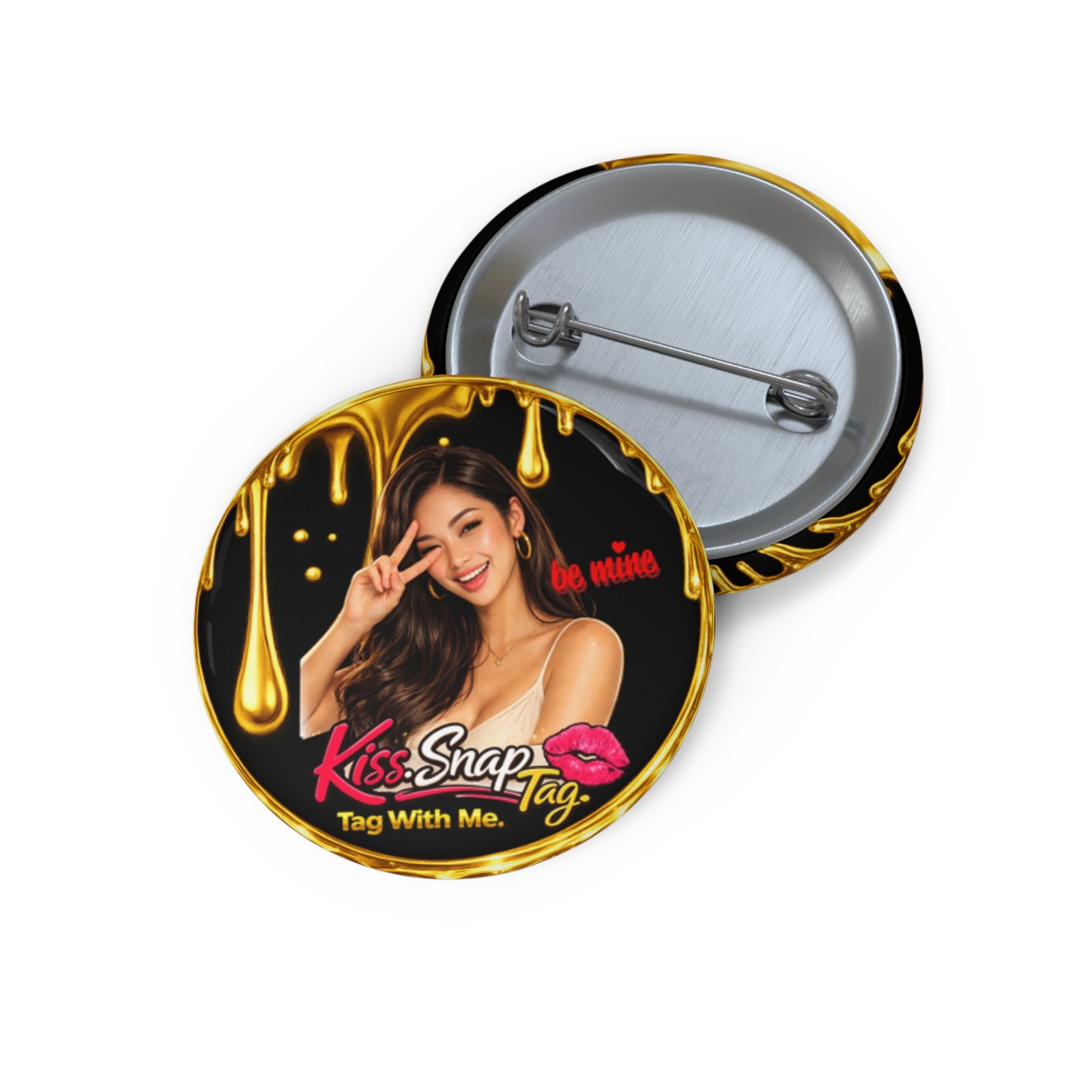 Pour-Your-Design-Into-Your-Brand-Peace-Sign-Girl-Pin-Button – Get your brand online | ThePour.Shop - Image 3